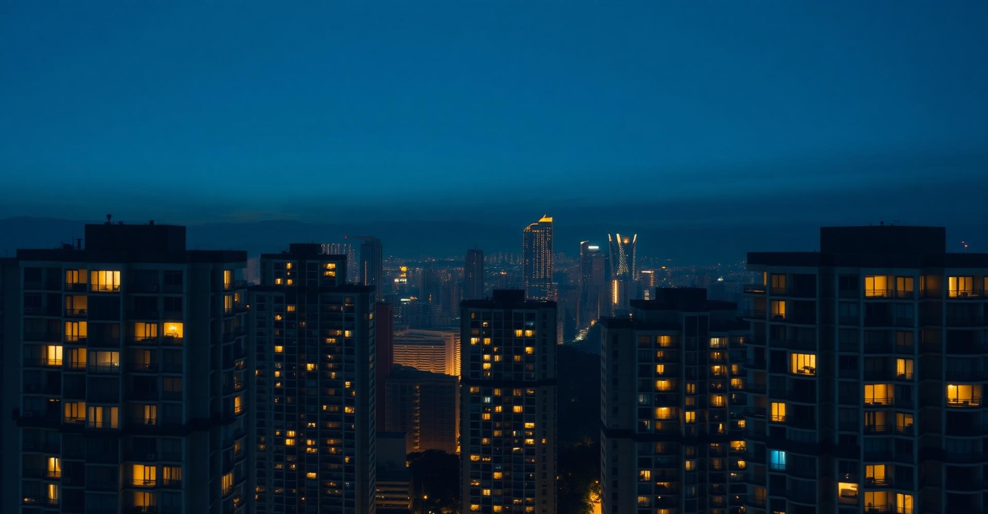 Torres residenciais iluminadas em São Paulo à noite